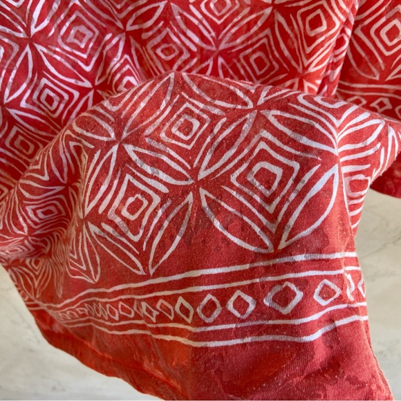 CHARTER CLUB Semi-Sheer Orange and White Beaded Tunic Top Women’s Size Medium - Picture 10 of 11